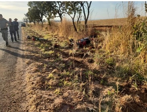 Motociclista fica ferido após acidente na GO-430